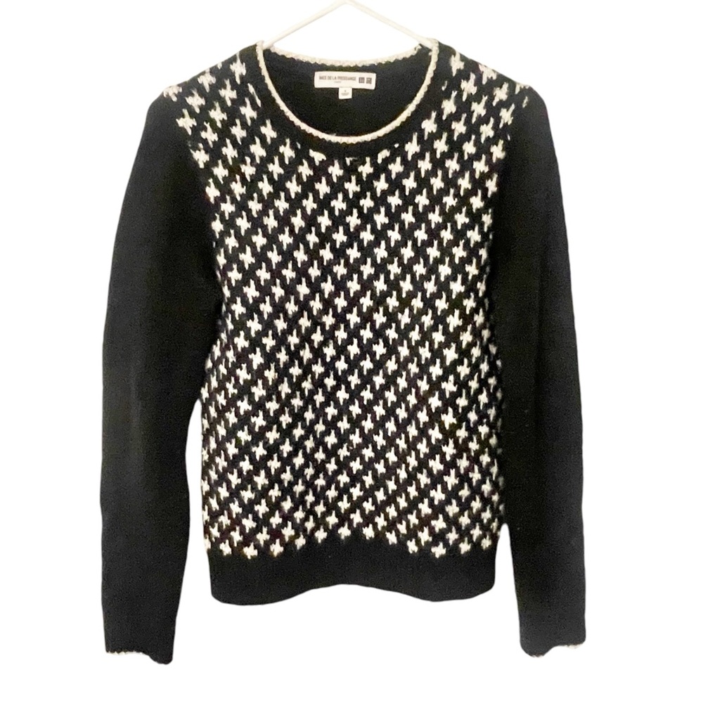 INES DE LA FRESSANGE x‎ Uniqlo Size Small Black Printed Chunky Jumper Sweater